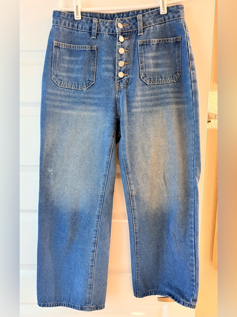 Classic High-Rise Blue Women’s Jeans with Button Fly